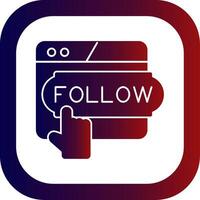 Do Follow Glyph Gradient Round Corner vector
