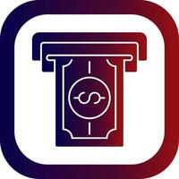Cash Withdrawal Glyph Gradient Round Corner vector