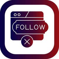 No Follow Glyph Gradient Round Corner vector
