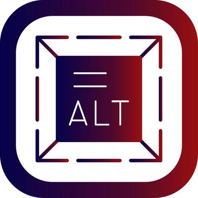 Alt Text Glyph Gradient Round Corner
