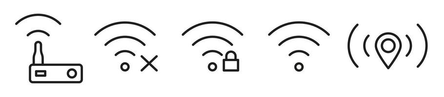 Internet router icon set. Symbols in trendy flat style isolated on white background. vector