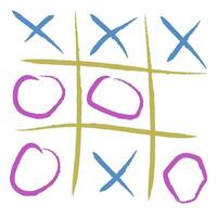 Board game. A dark tic-tac-toe game. X-O board game for children. Play tic-tac-toe. vector