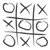 A tic-tac-toe game. X-O board game for children. Zero and win. Play tic-tac-toe. vector