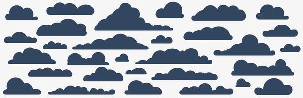 Thunderclouds set. There is a half cloud in the sky. vector