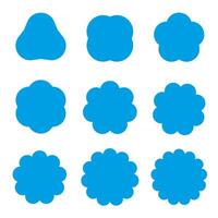 Set of abstract geometric shapes. Collection of abstract flowers with different number of petals. vector