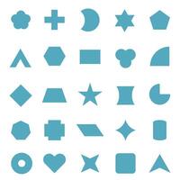 Geometric figures. Silhouettes of geometric shapes, different shapes of blue color. vector