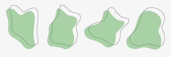 Liquid graphic shape design element. Green amyoba with frame. vector