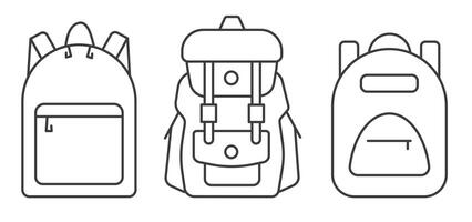 Backpacks icons. Baggage icon. Briefcases and backpacks. vector