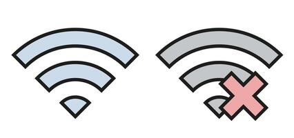 WiFi symbols. Wi-Fi is and is not. Internet router icon set. vector