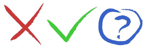 Icons to choose from. Make a choice. A set of tick and cross buttons. vector