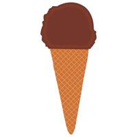vanilla and strawberry chocolate ice cream scoop in waffle cone Vanilla Ice Cream Cone design vector