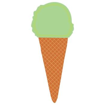 vanilla and strawberry paste chocolate ice cream scoop in waffle cone Vanilla Ice Cream Cone design. vector