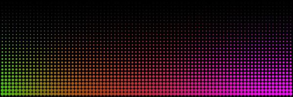 Horizontal halftone background with neon gradient. Grunge wallpaper with dots, neon fade to create a comic style design, retro collage. vector