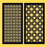 Interlocking Shapes and Lines Artistic CNC Cutting Patterns for Interior Design and Decor vector
