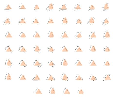 Triangle shape and line with circle decoration