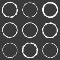 Grunge outline circles frame border collection vector