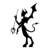 Illustration of a devil silhouette with a trident, source design vector