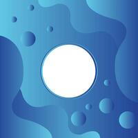 Blue Wave gradient with gradient bubble white circle frame modern abstract background cover design, texture, banner, colorful gradient background, flyer, poster, book, brochure, wallpaper vector