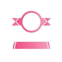 Pink Ribbon and flying ring isolated on white background - Design Element vector