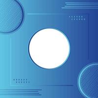 Blue Abstract background with white frame, Line and small circles abstract gradient blue modern elegant design background. vector