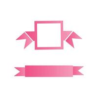 Square shape pink ribbon design. isolated on white background - Design Element vector