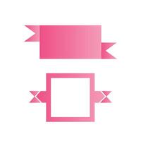 Square shape Fill Color pink ribbon design. isolated on white background - Design Element vector