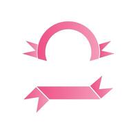 Pink Ribbon sunlight style ribbon isolated on white background - Design Element vector