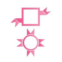 Pink square and cirlce ribbon illustration design elements vector