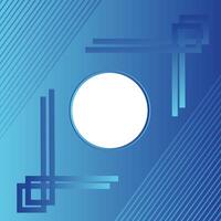 Blue Gradient background with white frame, Line and small square shape abstract gradient blue modern elegant design background. vector