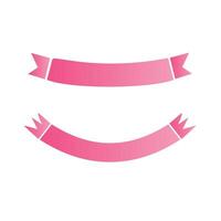 Smilly Pink ribbon banner isolated on a blank background. Element for your design, with space for your text. Illustration vector