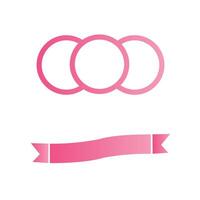 Pink Ribbon and ring isolated on white background - Design Element vector