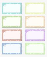 Set stickers rectangular label color isolated illustration vector