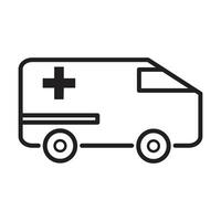 ambulance icon on white background vector