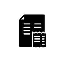 receipt solid icon design good for web or mobile app vector