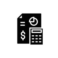 financial record solid icon design good for web or mobile app vector