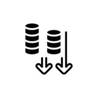 financial decline solid icon design good for web or mobile app vector