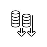 financial decline thin outline icon design good for web or mobile app vector