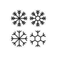 set of snowflake icon design template vector