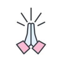 Folded Hands Icon Design vector