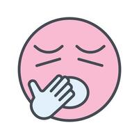 Yawning Face Icon Design vector