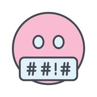 Face with Symbols on Mouth Icon Design vector
