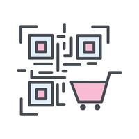QR Code Shopping Icon Design vector