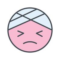Face with Head-Bandage Icon Design vector