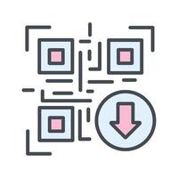 QR Code Download Icon Design vector