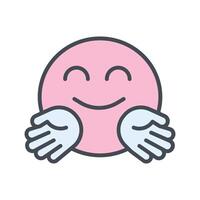Hugging Face Icon Design vector