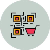 QR Code Shopping Icon Design vector
