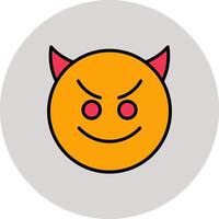 Smiling Face with Horns Icon Design vector