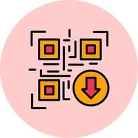 QR Code Download Icon Design vector