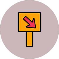 Diagonal Down Right Arrow Icon Design vector