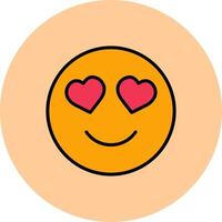Smiling Face with Hearts Icon Design vector